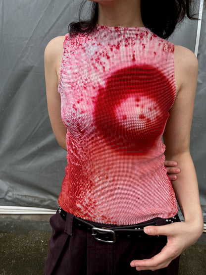 Blood Pleated Tank Top