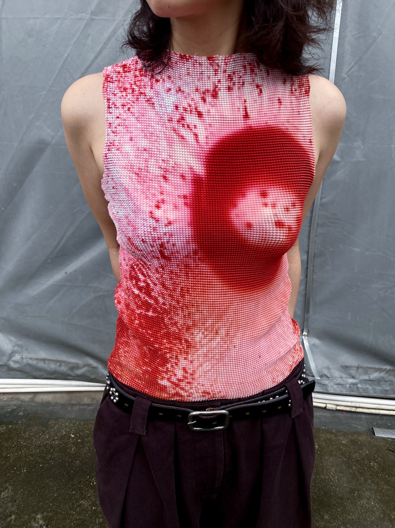 Blood Pleated Tank Top