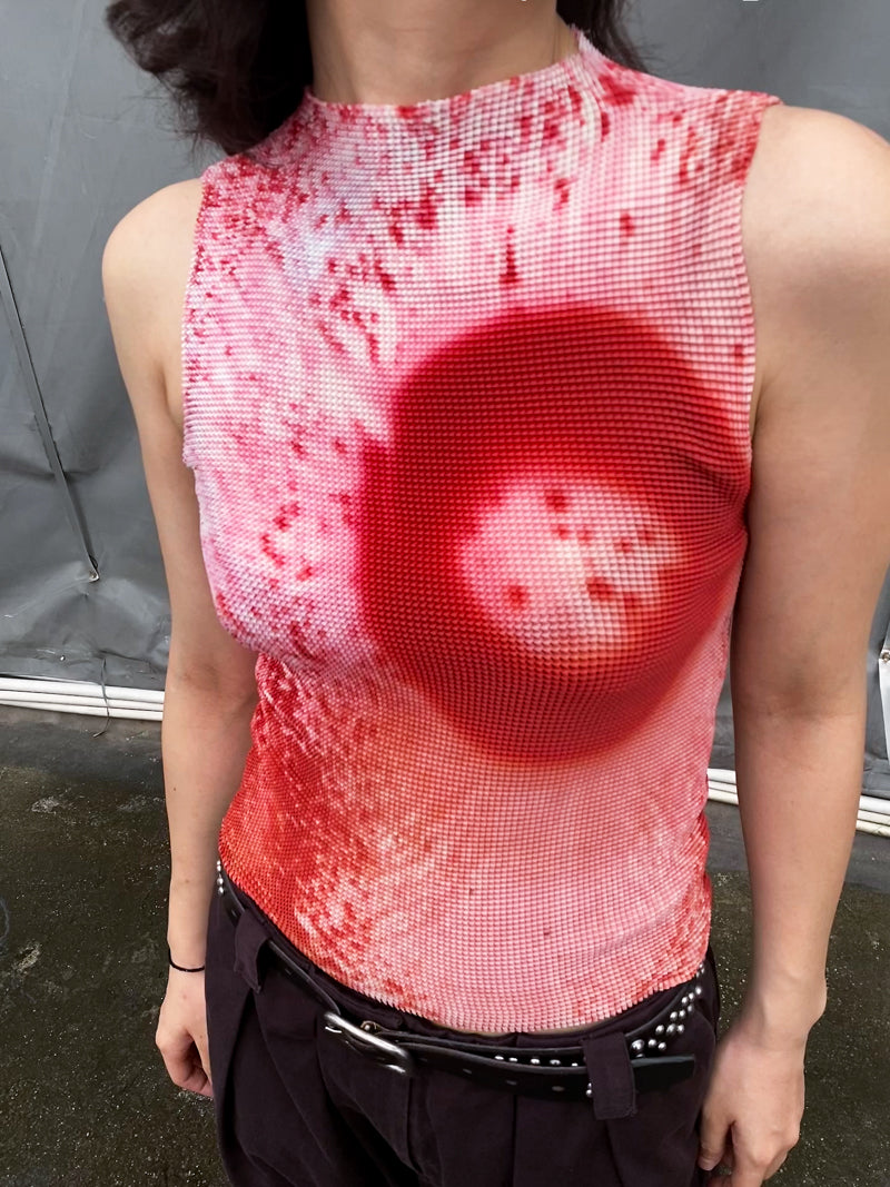 Blood Pleated Tank Top