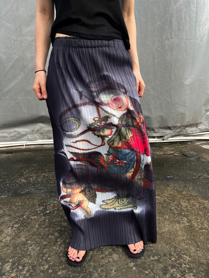Court Lady Pleated Maxi Skirt