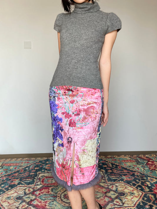 Anemone Bouquet Floral Shimmer Skirt