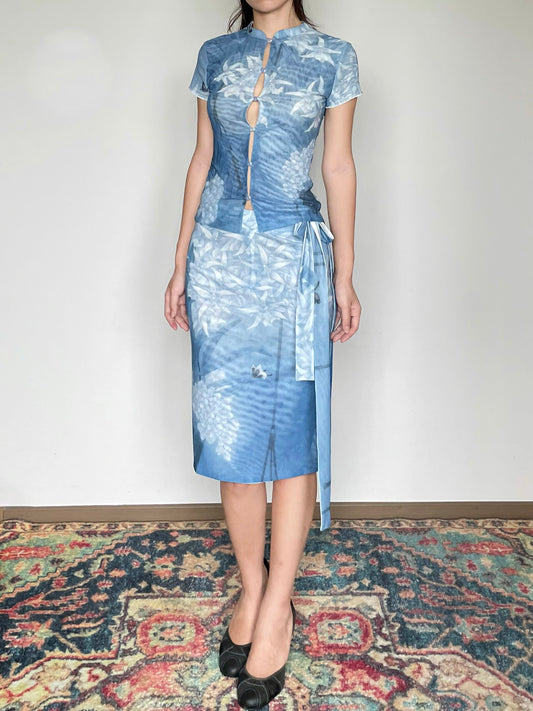 Night Orchid Cheongsam 2-Way Skirt