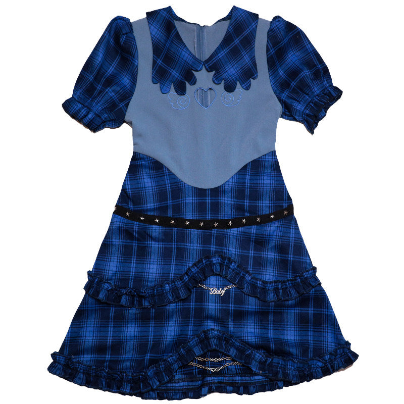 Kawaii Plaid Heart Dress