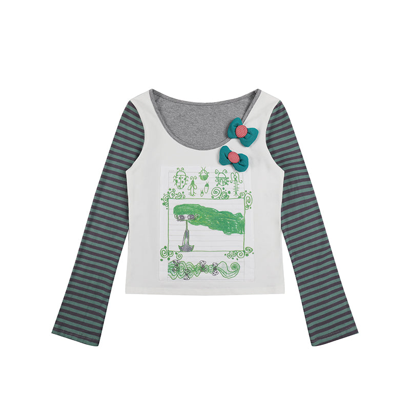 Mori Ladybug Striped Shirt