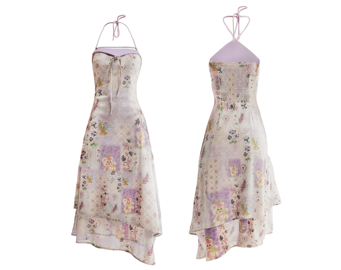 Fairy Floral Plant Halter Dress