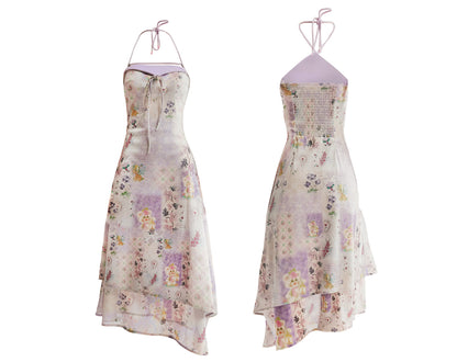 Fairy Floral Plant Halter Dress