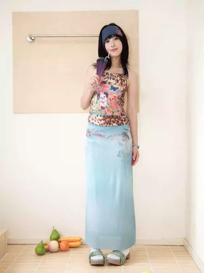 Kitty Cat Lake Summer Vacay Maxi Skirt