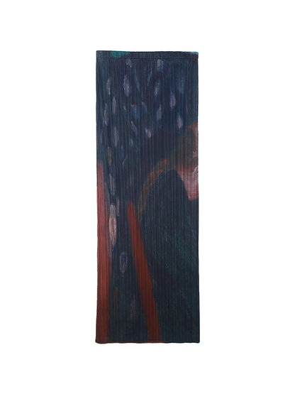 Oil Painting Pleated Maxi Skirt