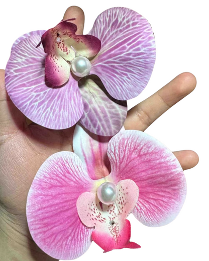 Orchid Hair Clips - Various Colours