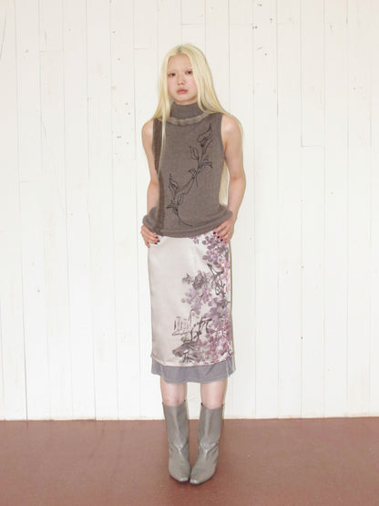 Beneath the Vine Satin Skirt