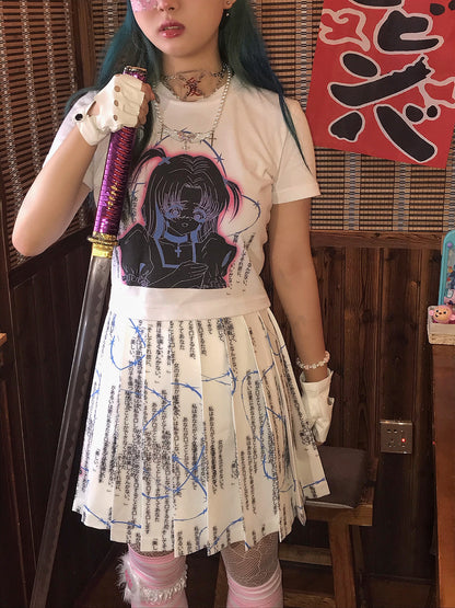 Kanji Pleated JK Skirt