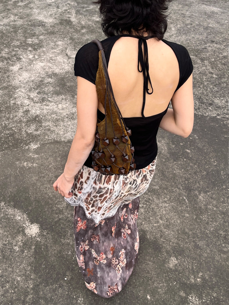 Butterfly Pleated Maxi 2-Layer Skirt