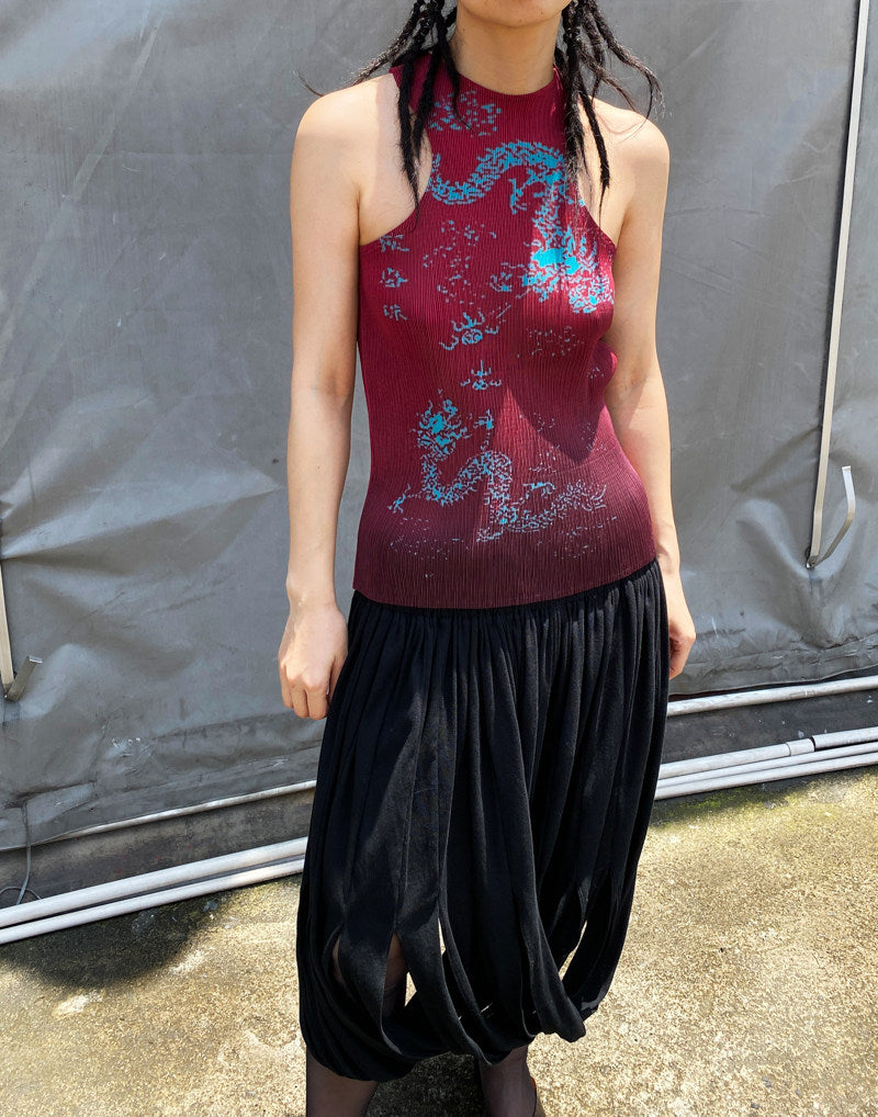 Dragon Pleated Tank Top