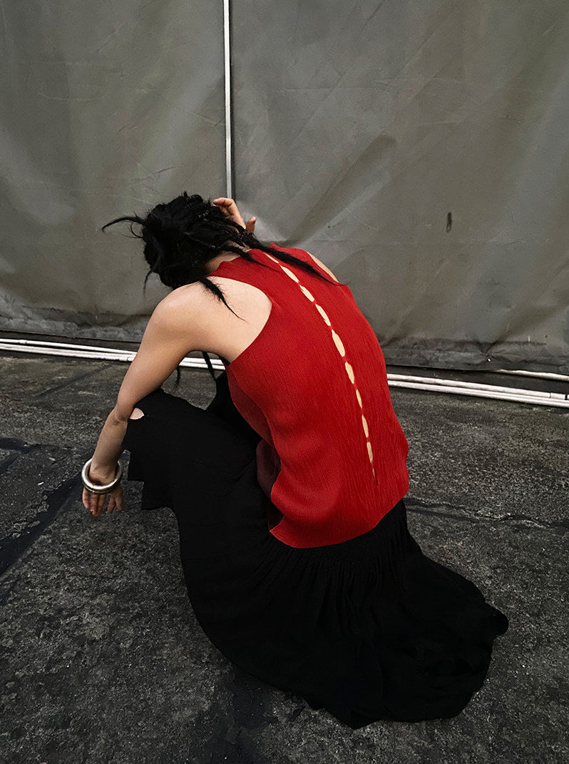 Dragon Pleated Tank Top