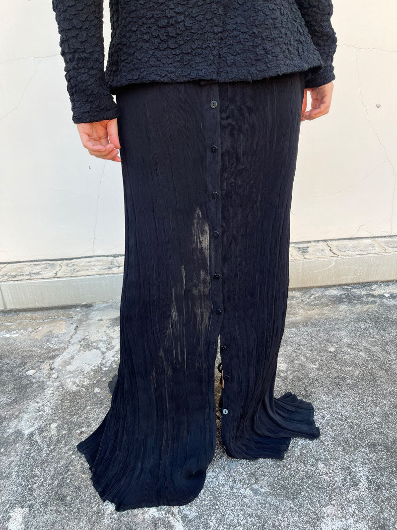 Sculpture Pleated Maxi Skirt