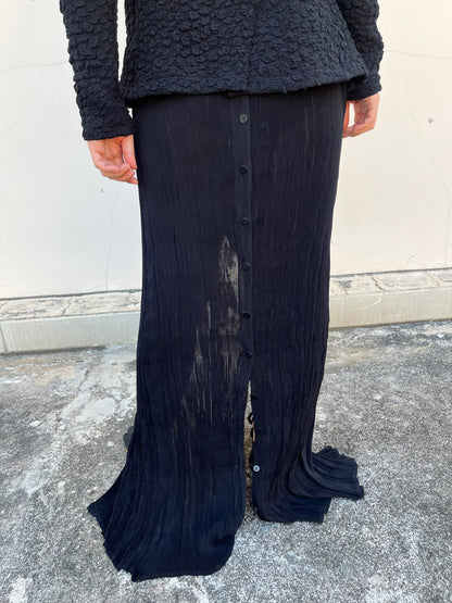 Sculpture Pleated Maxi Skirt