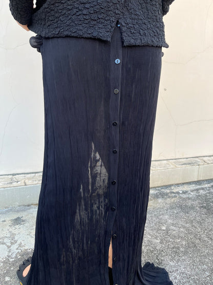 Sculpture Pleated Maxi Skirt