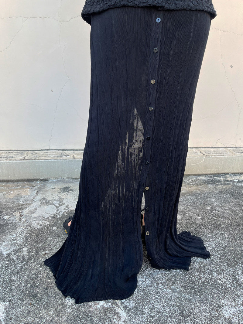 Sculpture Pleated Maxi Skirt