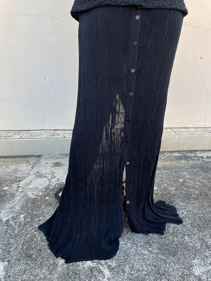 Sculpture Pleated Maxi Skirt