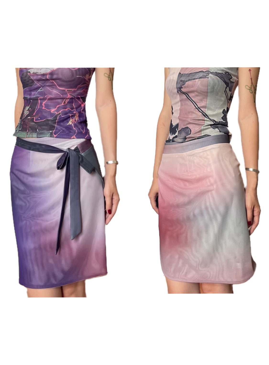 Gradient Petal 2-Way Wrap Skirt