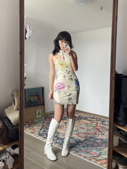 Peony Magpie Cheongsam Dress