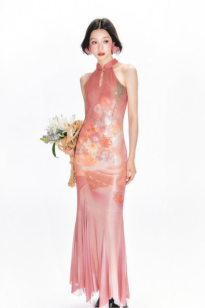Shimmer Bouquet Fishtail Cheongsam Dress