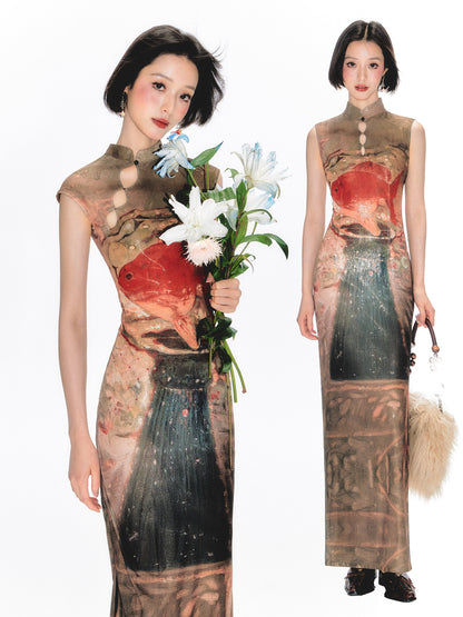 Shimmer Goldfish Cheongsam Dress