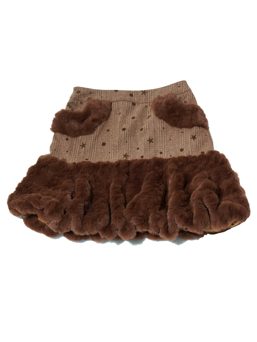 Kawaii Fluffy Pleated Cookie Skirt