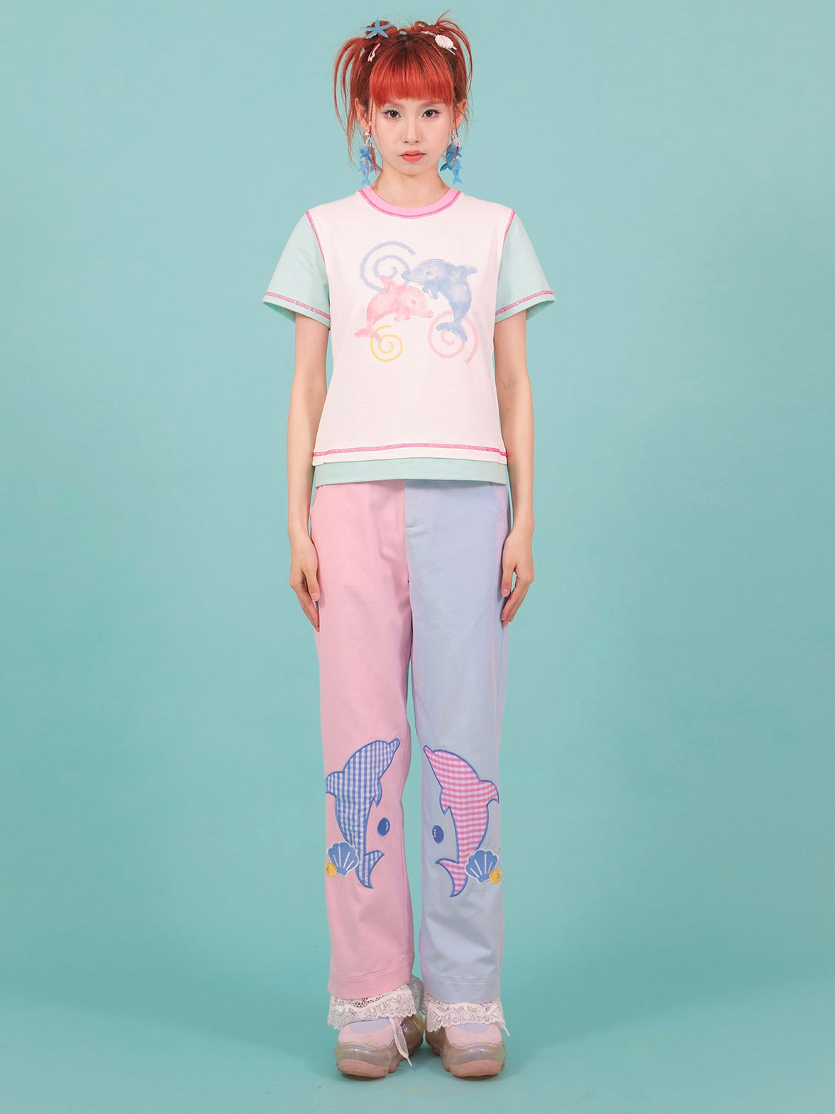 frufru-dolphin-print-lace-cuff-pants