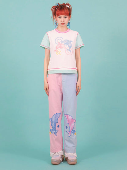 frufru-dolphin-print-lace-cuff-pants