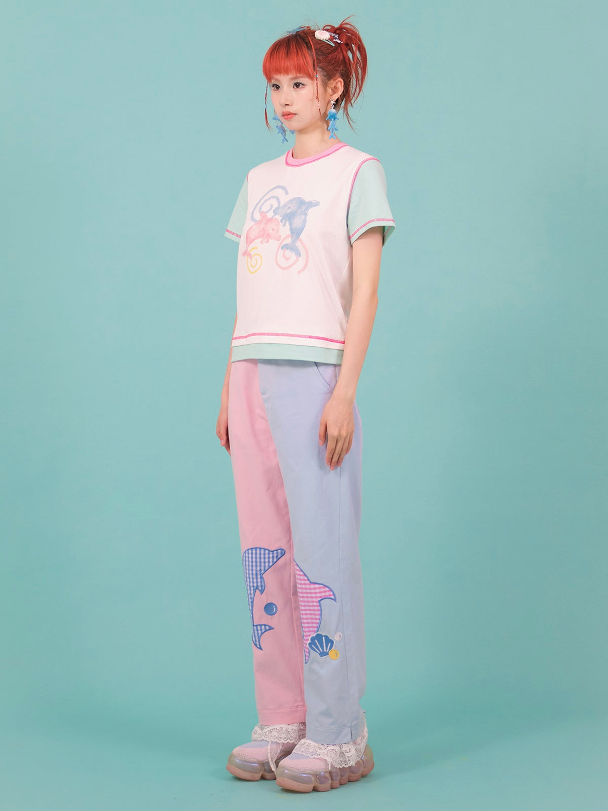 frufru-dolphin-print-lace-cuff-pants